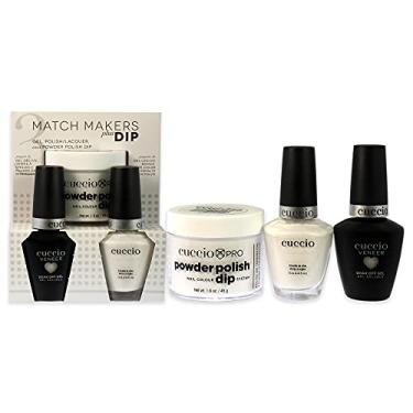 Imagem de Match Makers Plus Dip – Flirt by Cuccio para mulheres – 3 unidades de sistema de polimento em pó profissional de 45 g, gel de imersão folheado de 12 g, esmalte colorido de 12 g