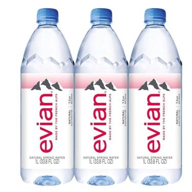 Imagem de Kit Com 3Un Água Mineral S/ Gás Francesa Evian Pet 1 Litro
