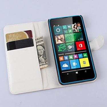 Imagem de Capa para Microsoft Nokia Lumia 640 – Capa carteira flip de couro PU de alta qualidade para Microsoft Nokia Lumia 640, capa de proteção de telefone estilo empresarial, capa com [compartimentos para