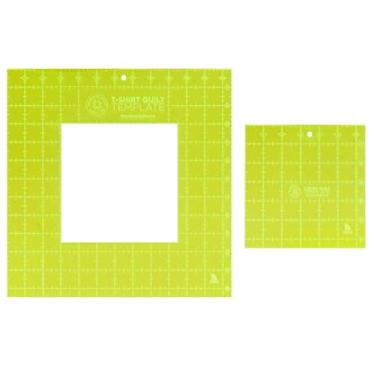 Imagem de Conjunto de modelo de quilting para fazer colchas de camisetas - réguas quadradas de acrílico para artesanato de tecido e fabricação de cobertores - 31,7 cm e 16,5 cm