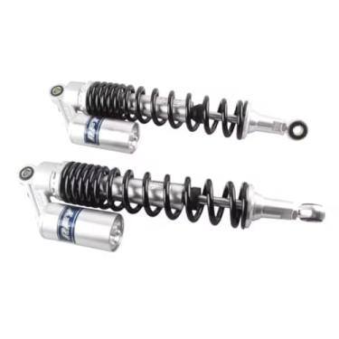 Imagem de Hegeiis Amortecedor de ar universal para motocicleta de 400 mm, 400 mm, 40 cm, 8 mm, suspensão traseira, quadriciclo, scooter, bicicleta suja para 50cc 75cc 90cc 125cc 150cc 250cc 300cc preto prata