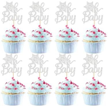 Imagem de Cyodoos 24 PCS Snowflake Cupcake Toppers Silver Glitter Winter Frozen Theme Cupcake Picks Baby Shower Kids Birthday Party Christmas Cake Decorations Supplies