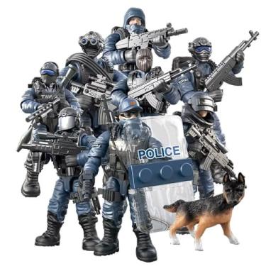 Imagem de YEIBOBO! Mini boneco militar de forças especiais com armas e acessórios (equipe Lightning SWAT XJ-9902)