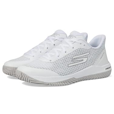 Imagem de Skechers Tênis masculino Viper Court – Atlético Indoor Outdoor Pro Pickleball com suporte de ajuste no arco, Branco 2, 38