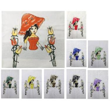 Imagem de Pano de Prato para Fazer Saia em Crochê Boneca 72x45cm Kit 10 panos - 