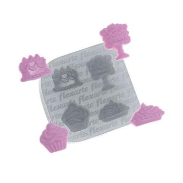 Imagem de Molde de Silicone Quarteto de Sobremesas Ref. 577 Flexarte