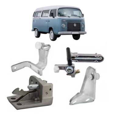 Imagem de Kit Guia Carrinho Fechadura Porta Lateral Meio Correr Kombi - Supercen
