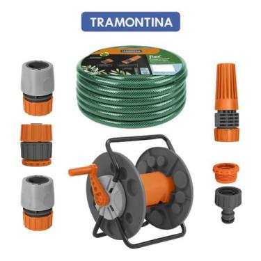Imagem de Mangueira De Jardim Tramontina 20m Com Carrinho Enrolador