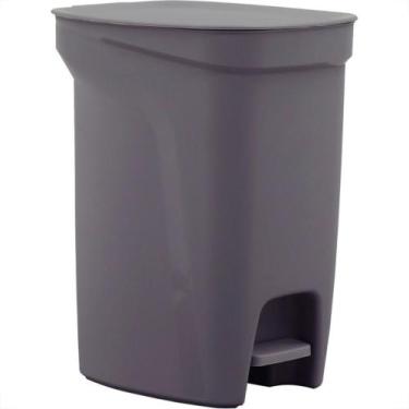 Imagem de Lixeira Plastica Com Pedal Tramontina Compacta 10 Litros Cinza - 92852