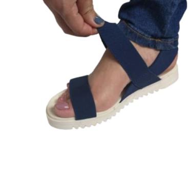 Imagem de Papete Feminina Sandália Gisele Confortavel sola Tratorada leve macia fashion (AZUL ESCURO, BR, Adulto, Numérico, M, 39)