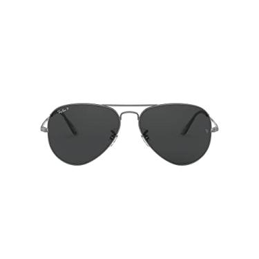 Imagem de Óculos de Sol Ray-Ban Polarizado Aviator Metal Ii 0RB3689 004/48 Tam 58 / Chumbo - Lentes Preto