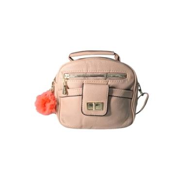 Imagem de Bolsa Casual com Alça Transversal e Charmoso Chaveiro de Pompom (Cáqui)