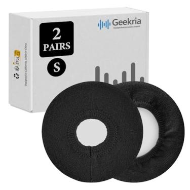 Imagem de Geekria 2 pares de protetores auriculares de malha (certificado de segurança do produto), protetores laváveis e elásticos para fones de ouvido supra-auriculares, resistentes ao suor (tamanho P/preto)