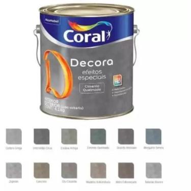 Imagem de Cimento Queimado Fosco Tendência Coral Decora 4,1kg - Cores, Céu Cinze