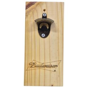 Imagem de Abridor de Garrafa de Parede Rústico Decorativo em Madeira (Bud)