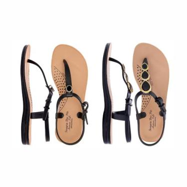 Imagem de Kit 2 Pares Sandalia Chinelo Rasteira Ortopédica Feminina Confortavel 