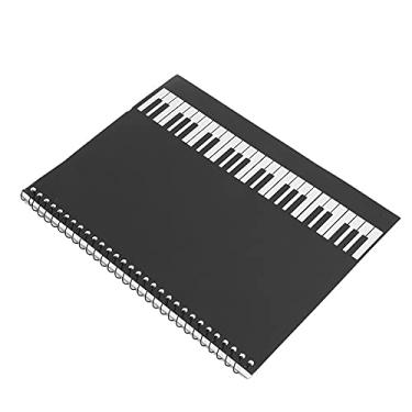 Imagem de Caderno de Manuscrito Musical Black Piano Black Note para Compositores e Amadores 50 Páginas (padrão de piano preto)