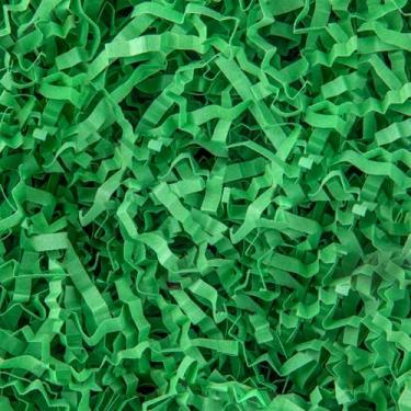 Imagem de Enchimento de papel enrugado 241 g com almofada de grama para Natal, casamento, aniversário, dama de honra, noivado, artesanato, caixas de presente, bolsas, decoração verde