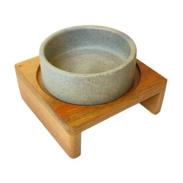 Imagem de Comedouro P/ Gato Ergonômico Tigela Pedra Sabão Artesanal - Ô Bichim, 