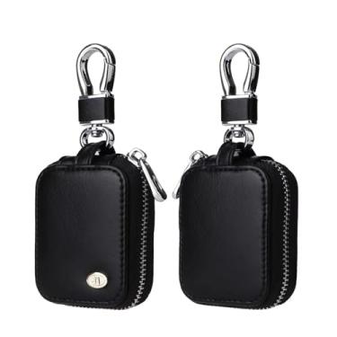 Imagem de Capa de fone de ouvido portátil de couro PU com bolso de malha e chaveiro, bolsa de armazenamento de fone de ouvido de proteção para AirPods 11 e 12/Pro/Pro 12/3