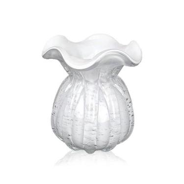 Imagem de Vaso De Vidro Murano Trouxinha Veneza 12X14Cm Jolitex Rosa