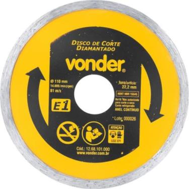 Imagem de Disco de Corte Diamantado 110mm E1 com Furo de 22,2mm - 12.68.101.000 