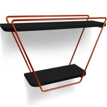 Imagem de Prateleira Nicho Industrial Arrow De Parede - cobre/preto