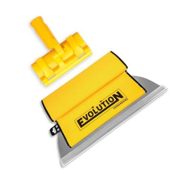 Imagem de Desempenadeira Berox para massa acrílica 25 cm em Aço Inoxidável Evolution + Suporte Alongador para Massa Corrida e Textura Kit Profissional - Amarelo