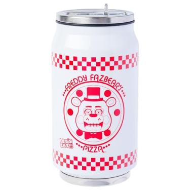 Imagem de Silver Buffalo Five Nights At Freddy's Freddy Fazbears Pizza Box Logo 250 ml Aço Inoxidável Parede Dupla Copo em Forma de Lata