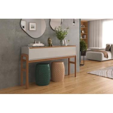 Imagem de Aparador Para Sala Com Pés de Madeira Elegance Lukaliam, OFF WHITE NEW