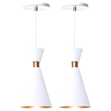 Imagem de Kit 2 Luminária Pendente Mini Pequim 24Cm Balcão Bancada - Iluminar Am