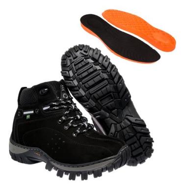 Imagem de Bota Coturno Adventure Masculino Preto em Couro e Solado Costurado - T
