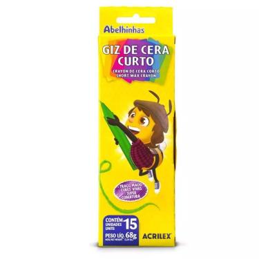 Imagem de Giz de Cera Curto com 15 Cores 9215 - Acrilex