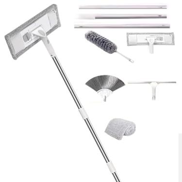 Imagem de TBATM Mops de Limpeza para Pisos um Conjunto, Mop Plano Poderoso com Pano de Fibra Ultra Fina para uso Seco e Molhado, para Parede, Carro,F,253cm