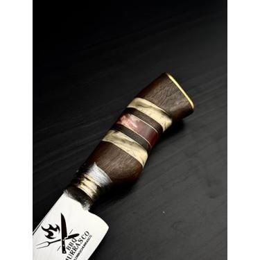 Imagem de Faca para Churrasco Premium, Ponta Fina, Lâmina em Aço Inox 2mm, Cabo em Madeira e Resina (4, 8")