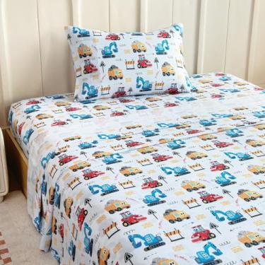 Imagem de Homilay Jogo de lençol solteiro infantil – 3 peças de lençol de engenharia, para meninos, meninas, adolescentes, crianças pequenas, bolsos profundos de fácil ajuste, respirável, sem rugas