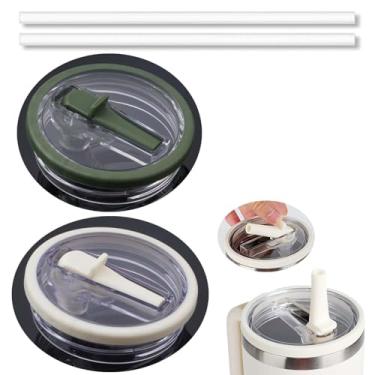 Imagem de 2 peças de 1,134 g copo de substituição com tampa flip de canudo compatível com copo Stanley Cup 1,134 g, 121 combinações de cores, tampa de canudo Stanley Flip sem odor e à prova de vazamento (verde