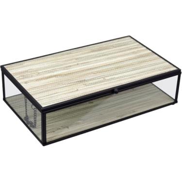Imagem de PORTA JOIAS HOME&CO VIDRO 6x14x24cm BEGE