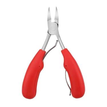 Imagem de Tesoura de cutícula de aço inoxidável para manicure e pedicure, cortador de unhas, vermelha, 12,5 * 8,3 cm