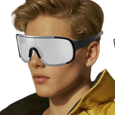 Imagem de Óculos de motocicleta, óculos de ciclismo, proteção com bloqueio de UV, design ergonômico, óculos de sol de segurança para esqui, ciclismo, construção, corrida ao ar livre