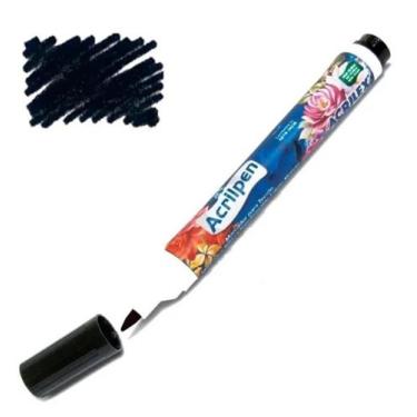 Imagem de Caneta Para Tecido Acrilex Acrilpen Preto 520 A Melhor