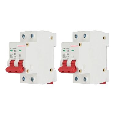 Imagem de Disjuntor DC 2P 50A 500V Alta capacidade Din Monte Mount Circuiter miniature Divirtura com proteção de curto -circuito para o solar PV Combiner Box 2pcs