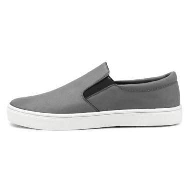 Imagem de Tênis Slip On Masculino Casual Iate Básico Leve Para Trabalho ou Passeio Prático Casual Urbano Calce Fácil (Cinza, BR, Adulto, Numérico, 41)
