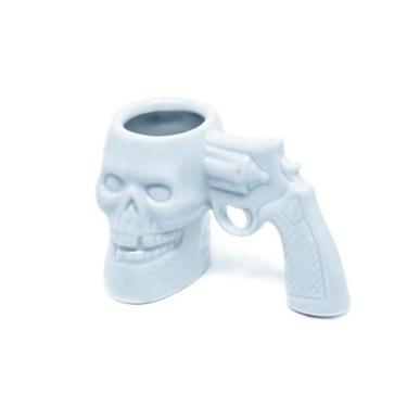 Imagem de Caneca Caveira Em Porcelana Branca 175 Ml - Desembrulha