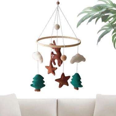 Imagem de Móbile de Berço - Design com Cervo Bebé, Nuvens e Árvores - Brinquedos Sensoriais Casa Quarto Crianças Meninos Brincar Sesta Revelação Género Chá Bebé Aniversário