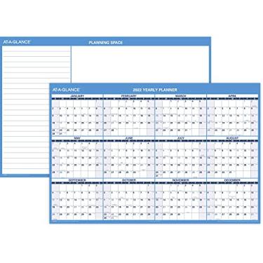 Imagem de Calendário apagável 2022, agenda de parede apagável a seco da AT-A-GLANCE, 122 x 81 cm, Jumbo, horizontal, reversível para espaço de planejamento (PM30028)