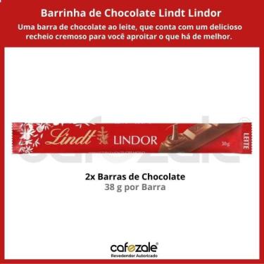 Imagem de Chocolate, Ao Leite Lindt Lindor Barra, 2 Barrinhas De 38G