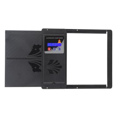 Imagem de Zhjvihx Porta Automática de Frango, Abridor Automático de Galinheiro Abridor Horizontal de Abertura da Tela LED à Prova de Ferrugem para Gansos (Preto)