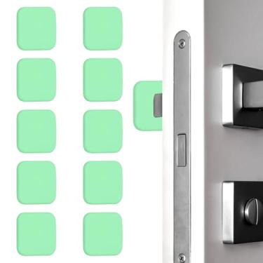 Imagem de PATIKIL 10 peças de protetor de parede para maçanetas de porta, 4 cm quadradas, de silicone, manípulo autoadesivo, almofada de amortecedor, protetor de parede silencioso para geladeira, casa