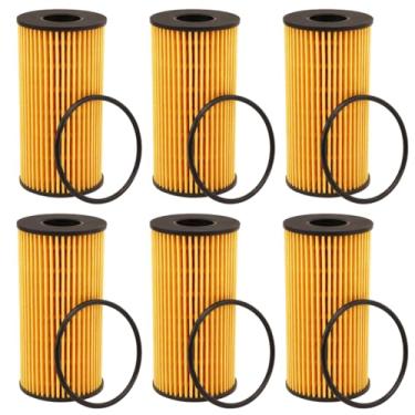 Imagem de Filtro de óleo A6221800009 substituto para 15209-00Q0D HU6011Z E212H D231 OX389/1D CH11163 ECO compatível com C Classe (W/S205) C 180 BlueTec 85KW 116HP (pacote com 6)